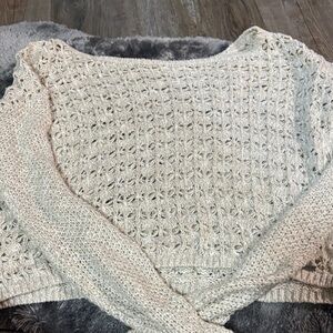 Hollister Cream Textured Knit Sweater